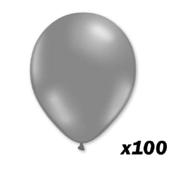 100 Ballons Nacrés Argent 30 cm - Photo n°1