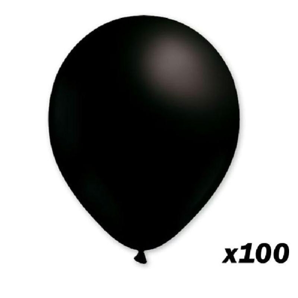 100 Ballons Noires 30 cm - Photo n°1