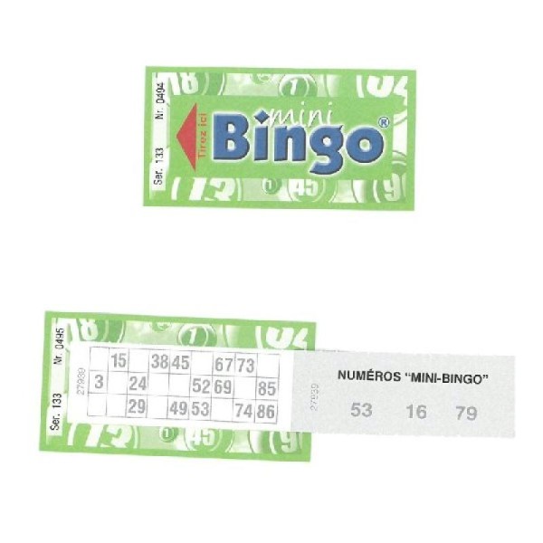 100 Carnets Mini Loto Et Bingo Numérotés 6 x 12 cm - Photo n°1