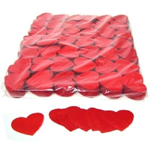 100 Gr Confettis Papier Cœur Rouge 5 cm - Photo n°1