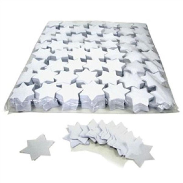 100 Gr Confettis Papier Étoiles Blanches 5 cm - Photo n°1