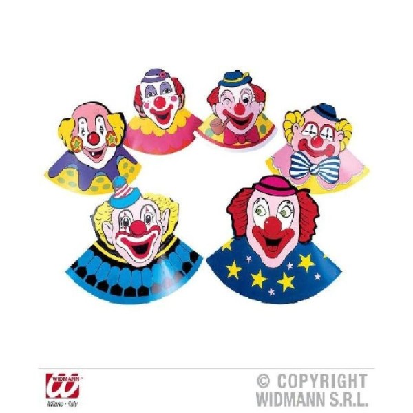 6 Chapeaux Clown Papier - Photo n°1