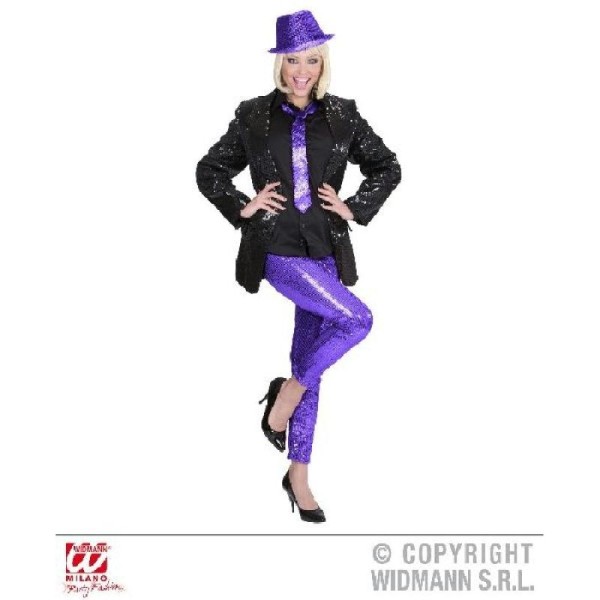 Legging Violet à Paillettes - Taille M - Photo n°2