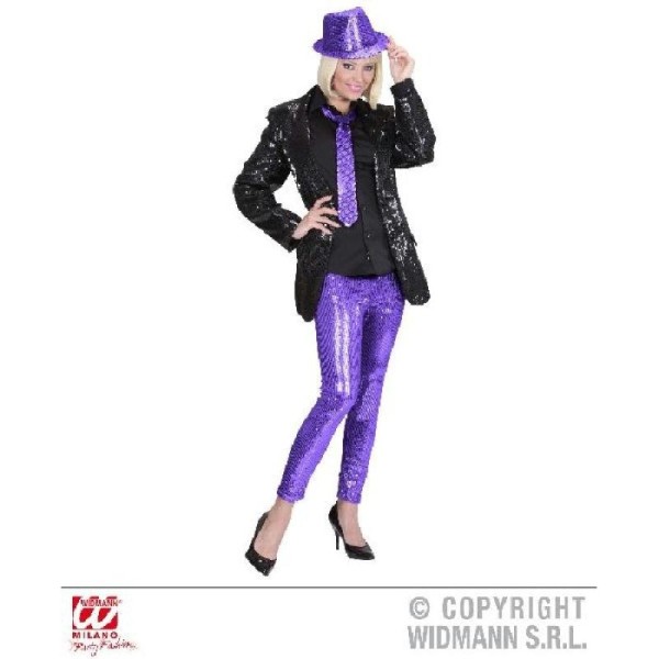 Legging Violet à Paillettes - Taille M - Photo n°1