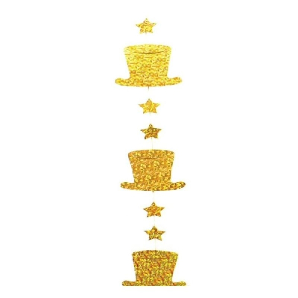 Chapeaux haut-forme or avec étoile or - Photo n°1