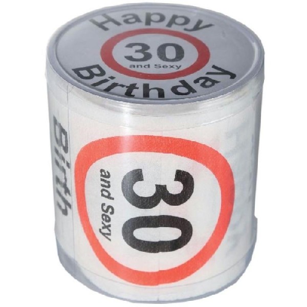 Papier toilette Happy Birthday - 30, dans boîte PVC - Photo n°1