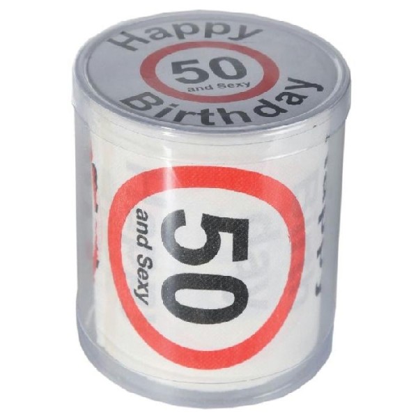 Papier toilette Happy Birthday - 50, dans boîte PVC - Photo n°1