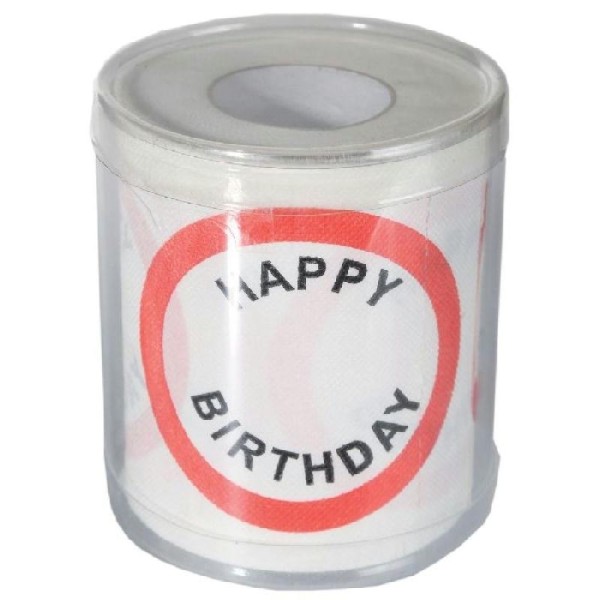 Papier toilette Happy Birthday dans boîte PVC - Photo n°1