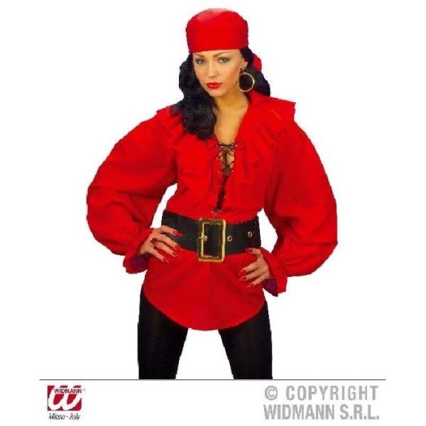 Chemise pirate femme rouge - Taille M/L - Photo n°1