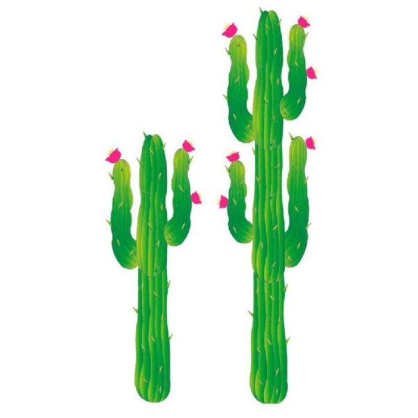 2 cactus cartonnés imprimés R/V 180 et 122 cm - Photo n°1