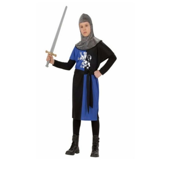 Déguisement chevalier médiéval bleu-11/14 ans - Photo n°1