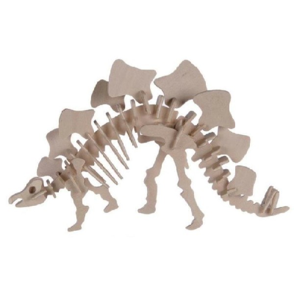 Puzzle Bois 3D Stégosaurus -12 x 30 cm - Photo n°1