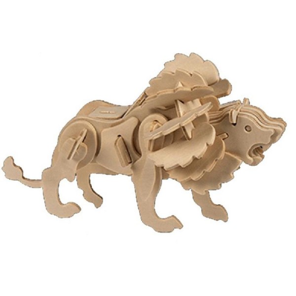 Puzzle bois 3D lion - 20 x 28 cm - Photo n°1