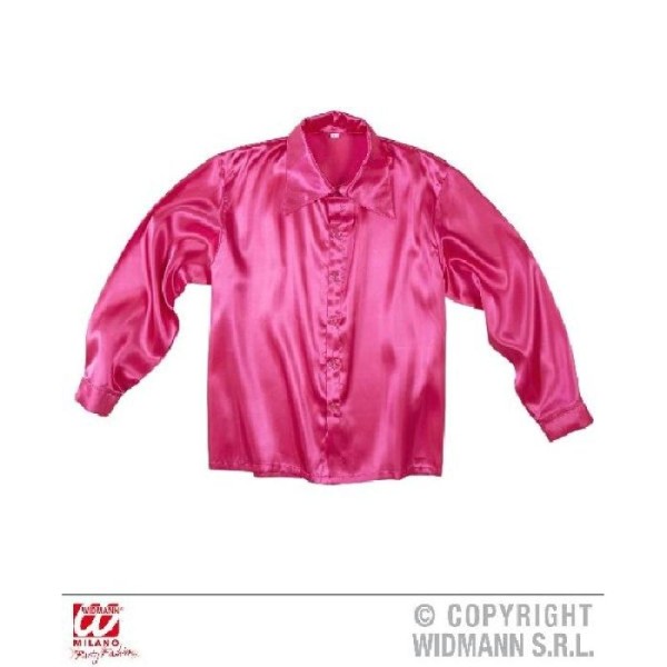 Chemise rose homme satinée-M - Photo n°2