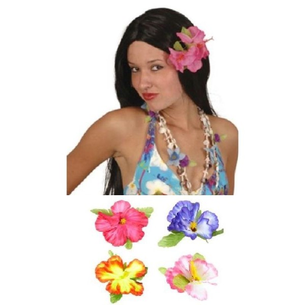 Fleur clip hibiscus 4 couleurs - Photo n°1