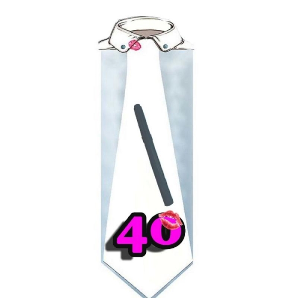 Cravate 60 cm femme 40 ans à dédicacer (stylo inclus) - TU - Photo n°1