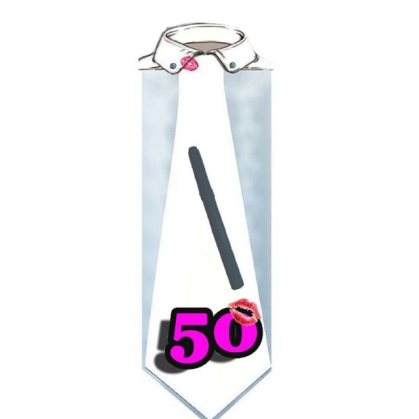 Cravate 60 cm femme 50 ans à dédicacer (stylo inclus) - TU - Photo n°1