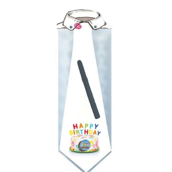 Cravate 60 cm femme happy birthday à dédicacer (stylo inclus) - TU - Photo n°1