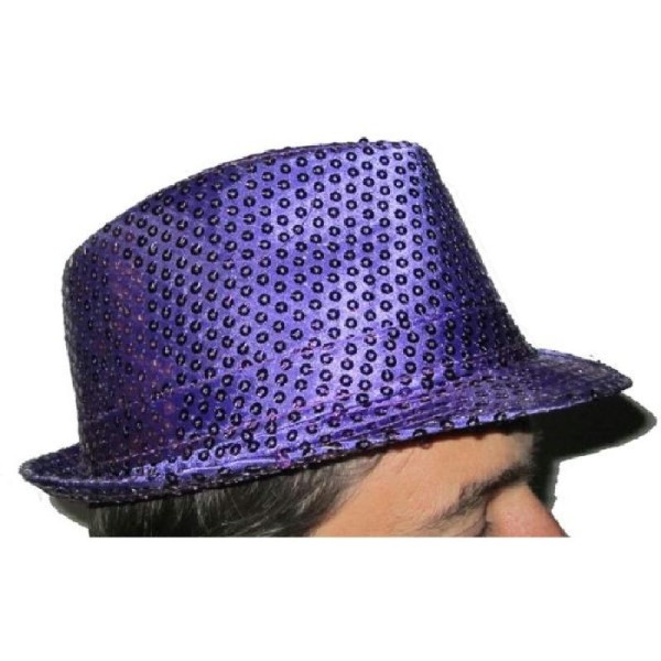 Borsalino violet pailleté fashion - Photo n°1