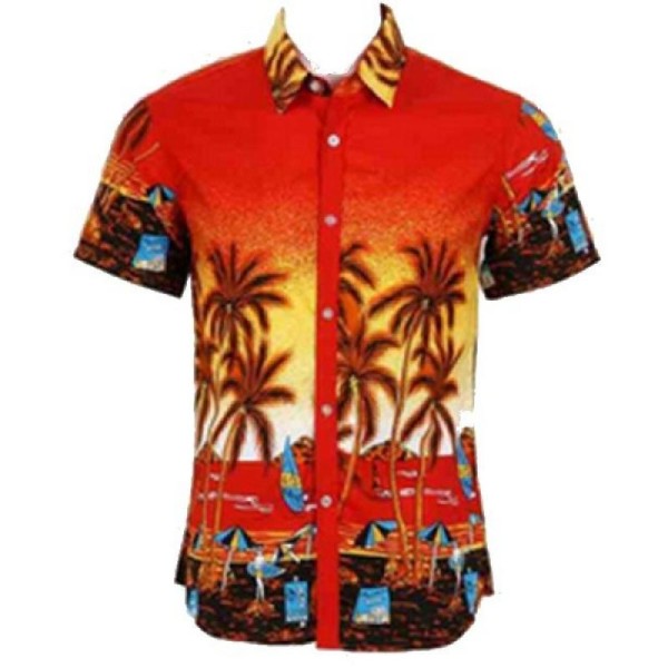 Chemise tropicale coconuts rouge - taille L - Photo n°1