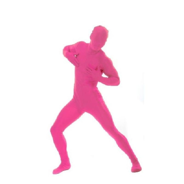 Combinaison seconde peau rose fluo homme - Taille unique mixte - Photo n°1