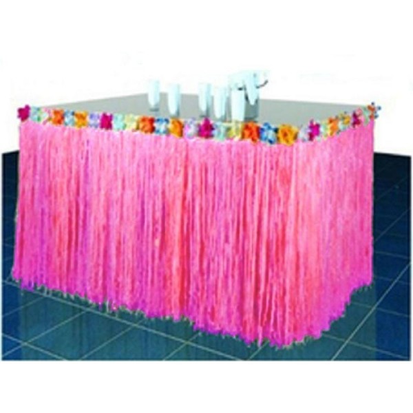 Décoration antillaise de table rose :1.50 m x 0.60 m - Photo n°1
