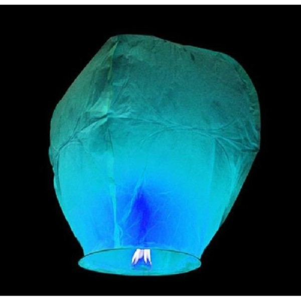 Lanterne céleste bleu turquoise 90 x 50 cm - Photo n°1