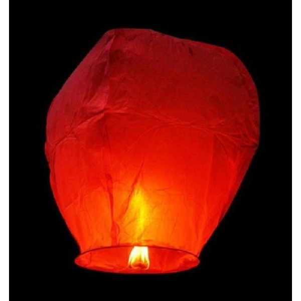 Lanterne céleste rouge 90 x 50 cm - Photo n°1