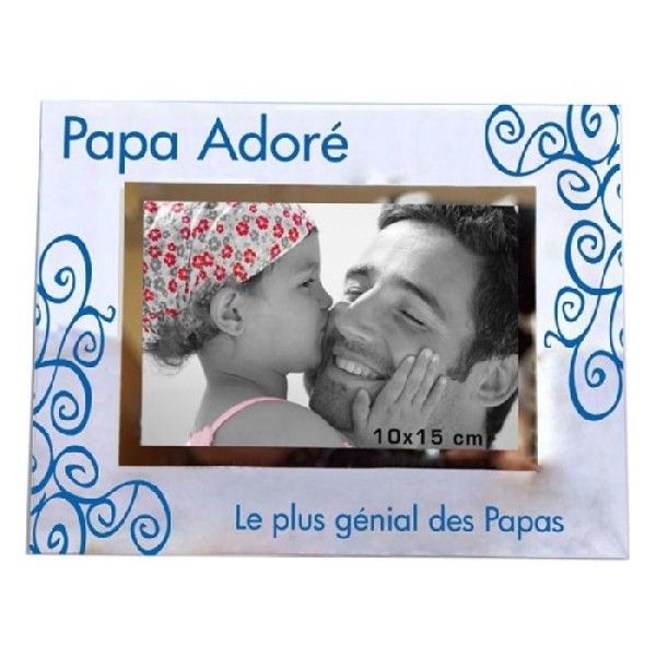 Cadre photo Papa adoré - 23 x 18 cm - Photo n°1