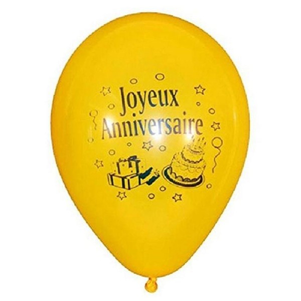 25 Ballons joyeux anniversaire assortis 30 cm - Photo n°1