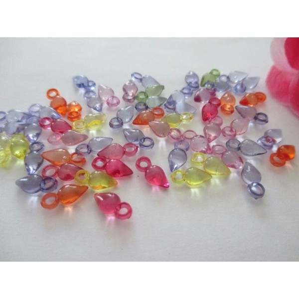 Lot de 57 perles acrylique pendentif multicolore 12 mm - Photo n°1