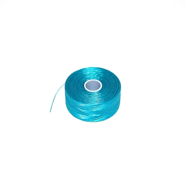1 Bobine 71 m Fil C-lon    (0.06mm taille D)  turquoise (bleu) - Photo n°1