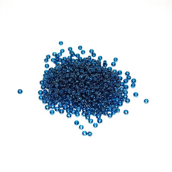 10 G  (+/- 875 perles) rocailles 11/0 bleu pétrole nacré - Photo n°1