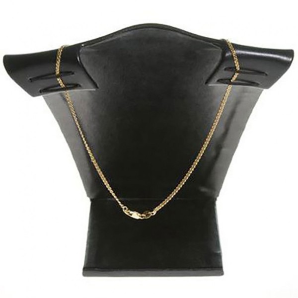 Porte bijoux buste porte collier et chaine en simili cuir 12 cm Noir - Photo n°3