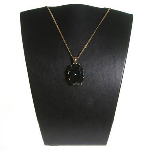Porte bijoux buste porte collier et chaine en simili cuir 12 cm Noir - Photo n°1