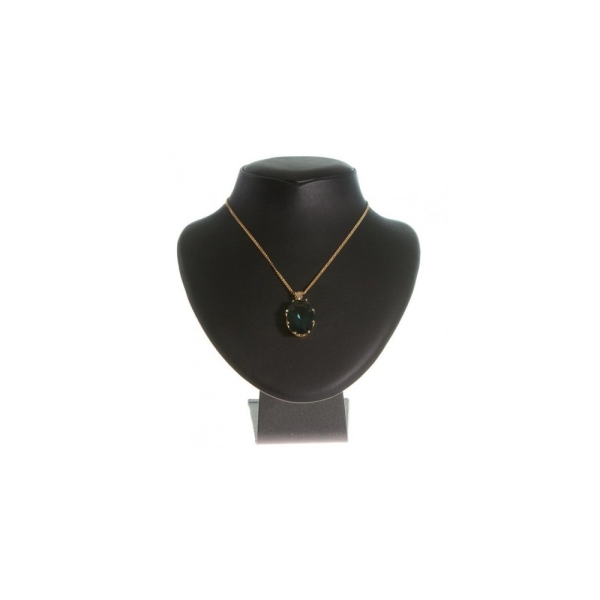 Porte bijoux presentoir collier buste en simili cuir de 20 cm Noir - Photo n°1