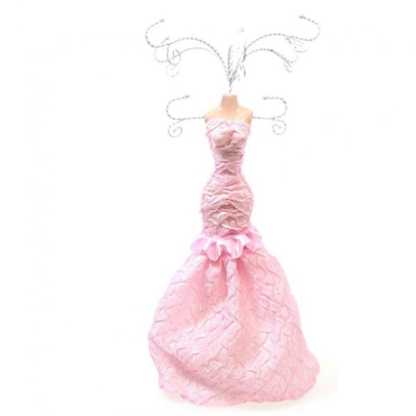 Porte bijoux présentoir pour bracelet poupée robe bouffante rose Rose - Photo n°1