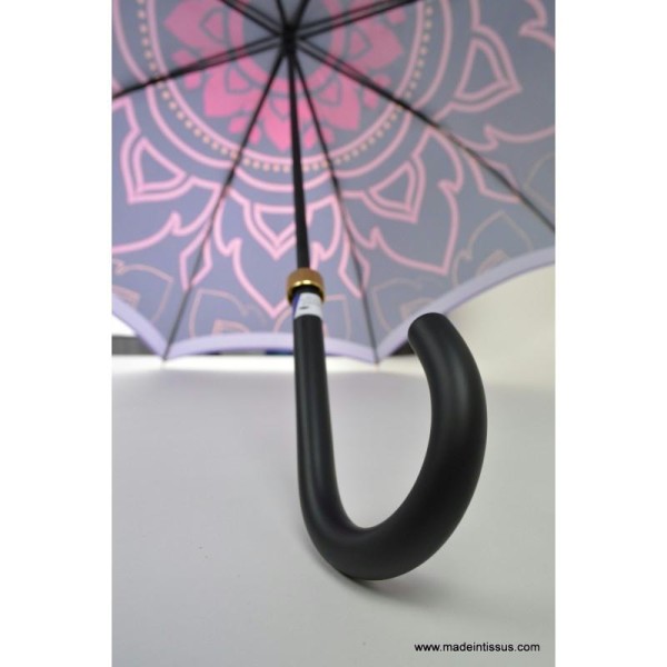 Parapluie Piganiol satin imprimé orient violet - Photo n°3