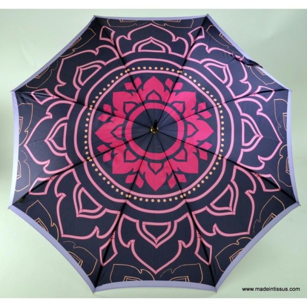 Parapluie Piganiol satin imprimé orient violet - Photo n°1