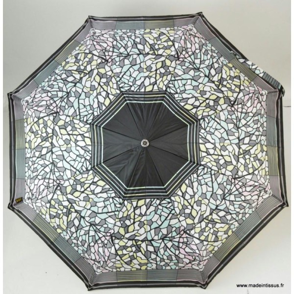 Parapluie pliant Piganiol menthe et noir MADE IN FRANCE - Photo n°1