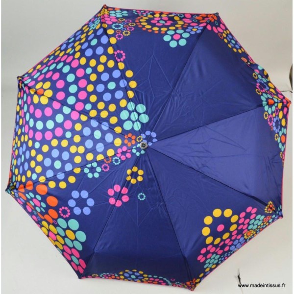Parapluie pliant Piganiol à pois multicouleurs MADE IN FRANCE - Photo n°1