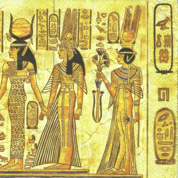 4 serviettes en papier découpage collage 33 cm EGYPTE 304 - Photo n°2