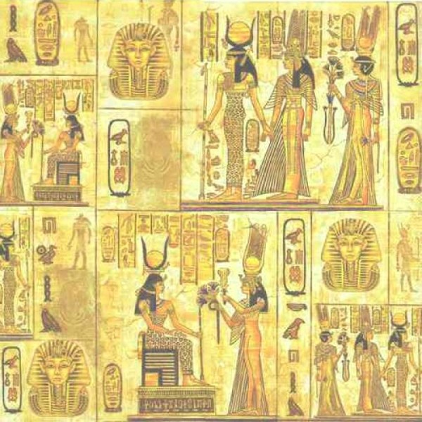 4 serviettes en papier découpage collage 33 cm EGYPTE 304 - Photo n°3
