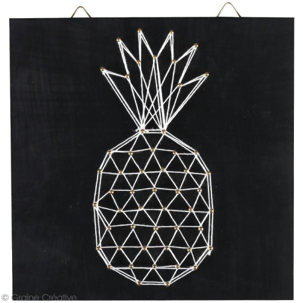 Kit tableau string art - Ananas - 22 x 22 cm - Photo n°2