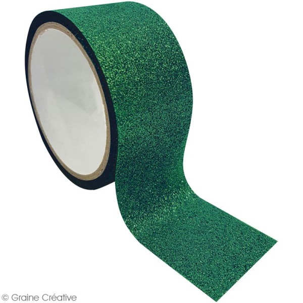 Ruban adhésif Queen Tape à paillettes Graine Créative - Vert - 48 mm x 6 m - Photo n°2