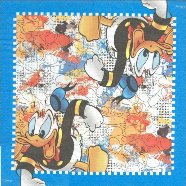4 Serviettes en papier Donald Duck Format Lunch - Photo n°1