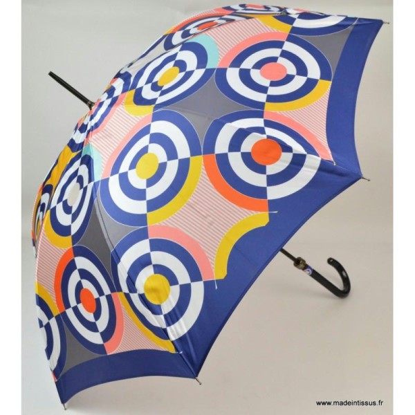 Parapluie Piganiol cercles jaunes et bleu - Photo n°1