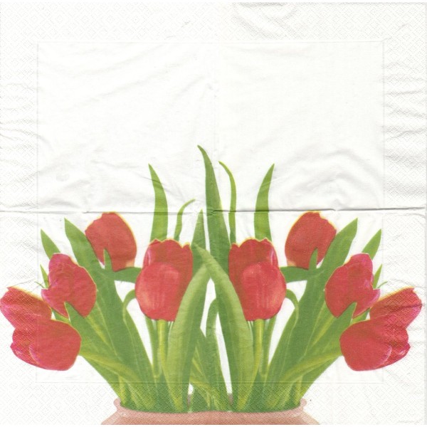 4 Serviettes en papier Fleurs Tulipes Format Lunch Decoupage Decopatch 10889921 Susy Card - Photo n°1