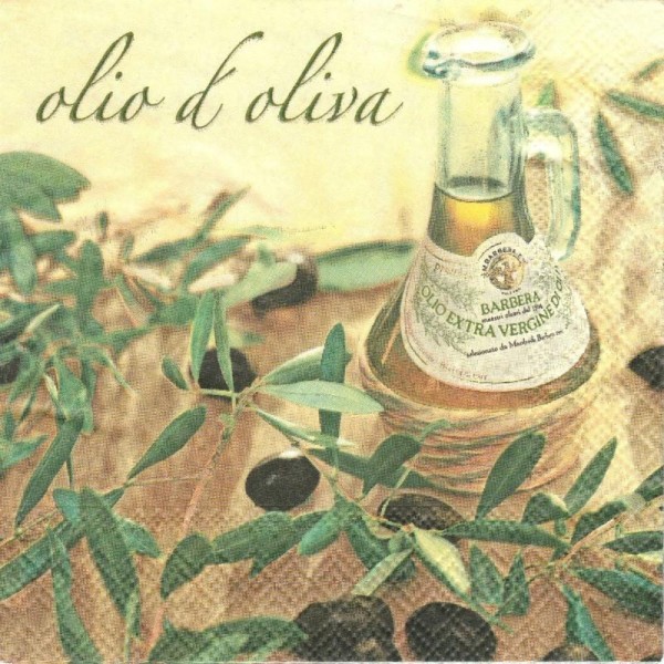 4 Serviettes en papier Huile d'olive Format Cocktail - Photo n°1