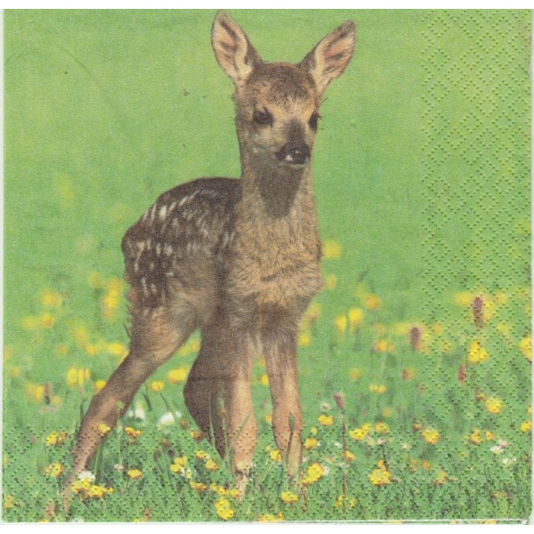 4 Serviettes en papier Faon Bambi Format Lunch Decoupage Decopatch S4470A Stewo - Photo n°1